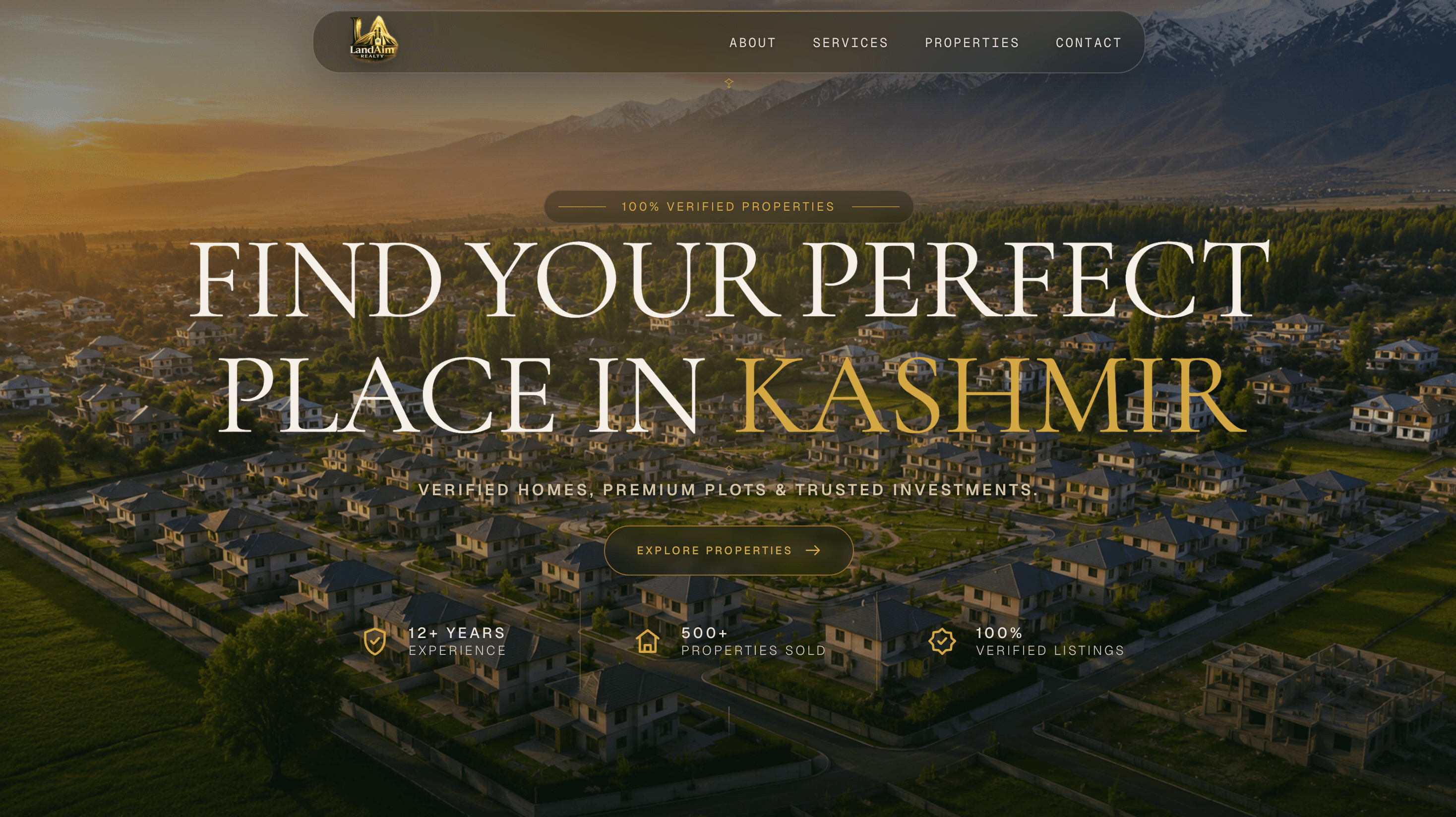 Premium real estate website experience for Landa Im Reality